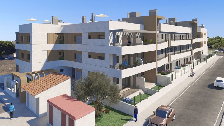 Moderne Wohnungen mit 2 Schlafzimmern und 1 - 2 Bädern in Wohnanlage mit Gemeinschaftspool nur 1.500 m vom Strand