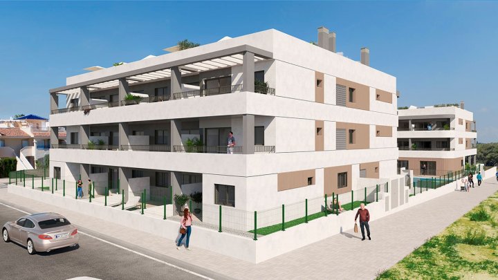 Moderne Wohnungen mit 2 Schlafzimmern und 1 - 2 Bädern in Wohnanlage mit Gemeinschaftspool nur 1.500 m vom Strand