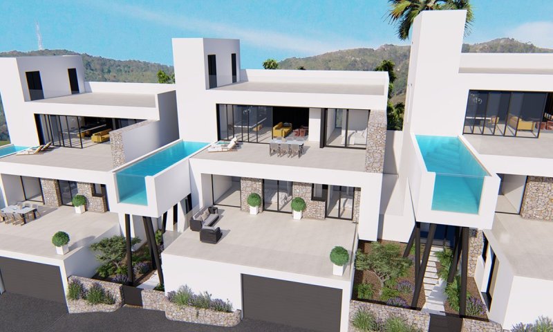 Großzügige und exklusive Villen mit 3 Schlafzimmern, 3 Bädern, Gäste-WC, Infinity-Pool, Garage/Keller und Meerblick