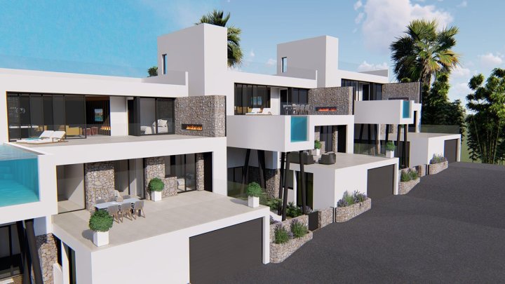 Großzügige und exklusive Villen mit 3 Schlafzimmern, 3 Bädern, Gäste-WC, Infinity-Pool, Garage/Keller und Meerblick