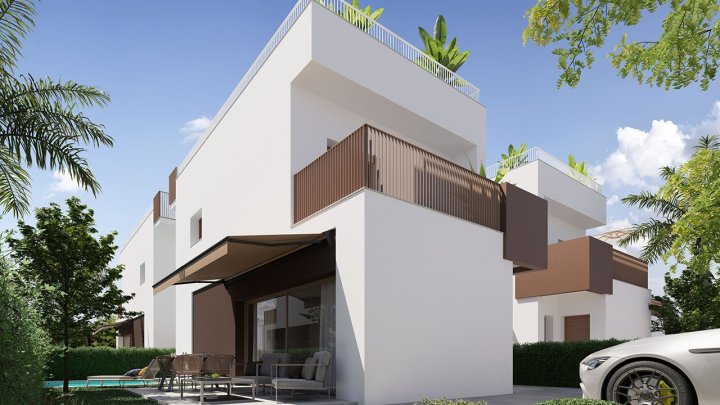 Moderne Villen mit 3 Schlafzimmern, 3 Bädern und Privatpool nur 500 m vom kilometerlangen Sandstrand