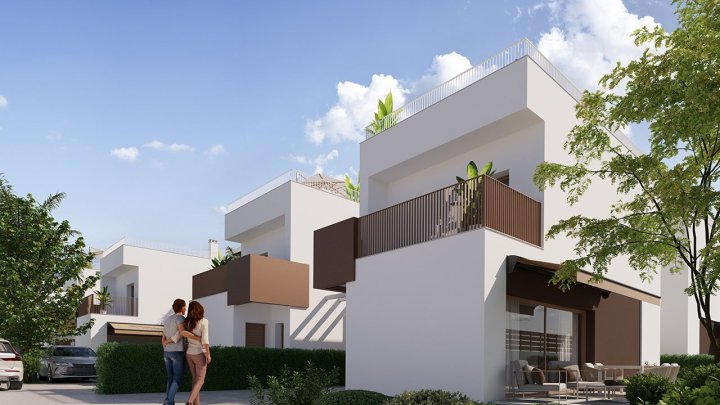 Moderne Villen mit 3 Schlafzimmern, 3 Bädern und Privatpool nur 500 m vom kilometerlangen Sandstrand