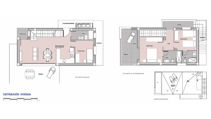 Moderne Villen mit 3 Schlafzimmern, 3 Bädern und Privatpool nur 500 m vom kilometerlangen Sandstrand