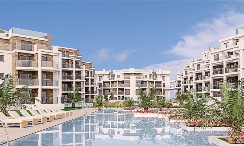 Appartements mit 2 Schlafzimmern, 2 Bädern und Meerblick in abgeschlossener Anlage mit Gemeinschaftspool direkt am Strand