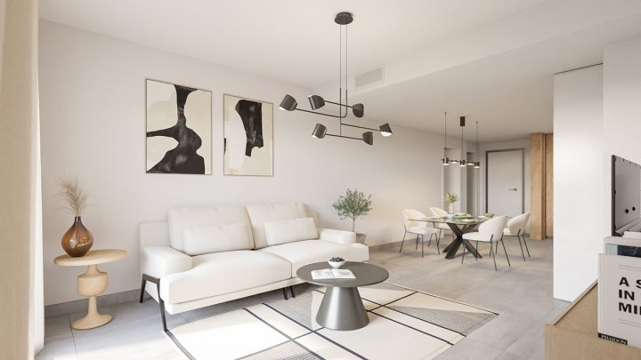 Appartements mit 2 Schlafzimmern, 2 Bädern, Domotiksystem, Alarmanlage, Gemeinschaftspool, Aufzug und Tiefgaragenstellplatz