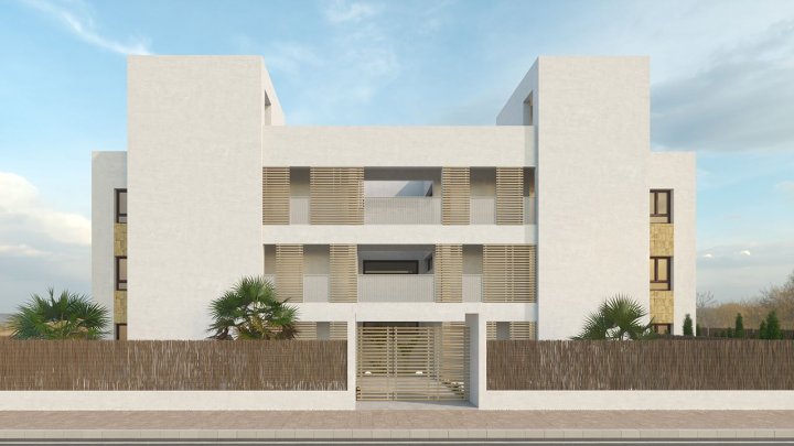 Appartements mit 2 Schlafzimmern, 2 Bädern, Domotiksystem, Alarmanlage, Gemeinschaftspool, Aufzug und Tiefgaragenstellplatz