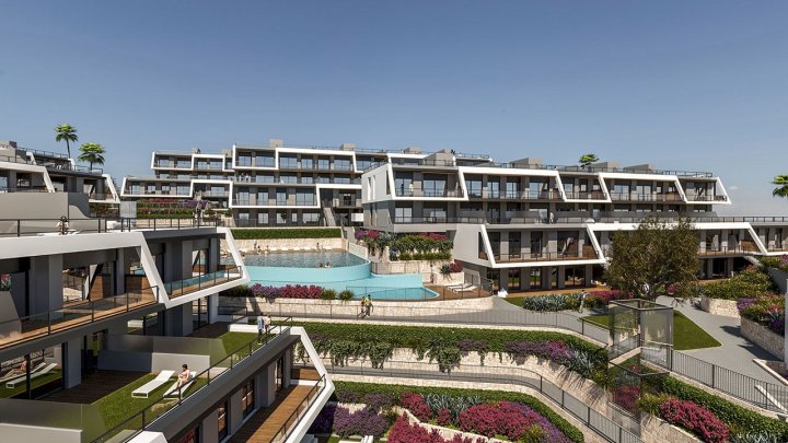 Exklusive Penthouse-Wohnungen mit 3 Schlafzimmern, Dachterrasse, Meerblick, Klimaanlage und Gemeinschaftspool nur ca. 800 m vom Strand