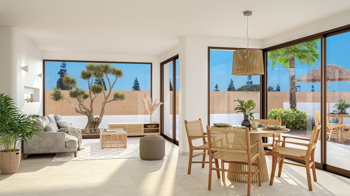 Appartements mit 2 Schlafzimmern, 2 Bädern, Vorinstallation Klimaanlage, Gemeinschaftspool und Kfz-Stellplatz neben dem Golfplatz von La Serena Golf