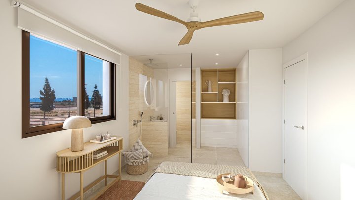 Appartements mit 2 Schlafzimmern, 2 Bädern, Vorinstallation Klimaanlage, Gemeinschaftspool und Kfz-Stellplatz neben dem Golfplatz von La Serena Golf