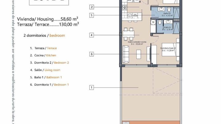 Appartements mit 2 Schlafzimmern, 2 Bädern, Vorinstallation Klimaanlage, Gemeinschaftspool und Kfz-Stellplatz neben dem Golfplatz von La Serena Golf