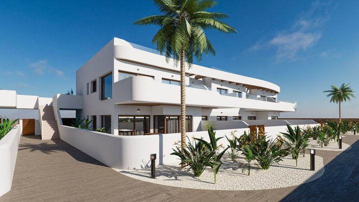 Appartements mit 3 Schlafzimmern, 2 Bädern, Vorinstallation Klimaanlage, Gemeinschaftspool und Kfz-Stellplatz neben dem Golfplatz von La Serena Golf