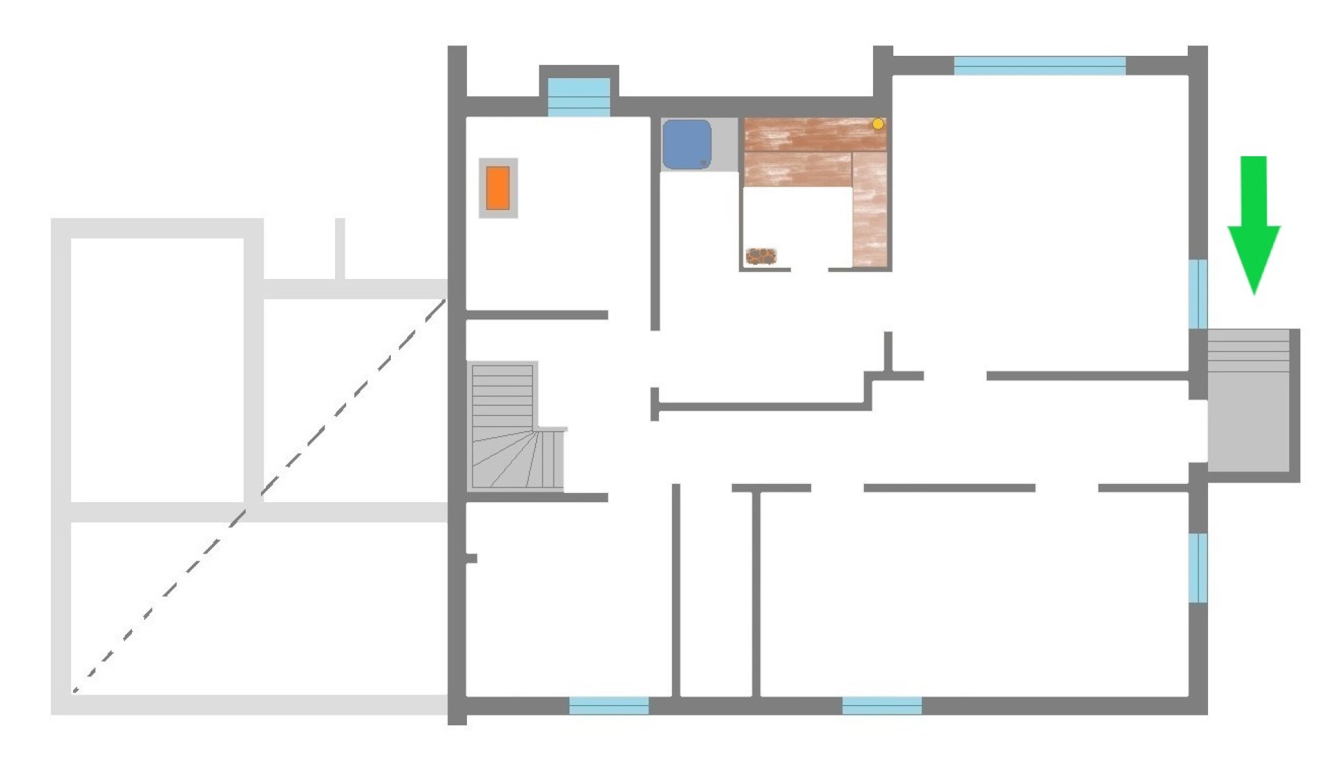 Schematischer Grundriss Keller