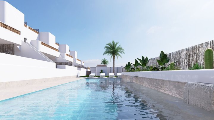 Obergeschoss-Wohnungen mit 3 Schlafzimmern, 2 Bädern, Dachterrasse, Kfz-Stellplatz und Gemeinschaftspool