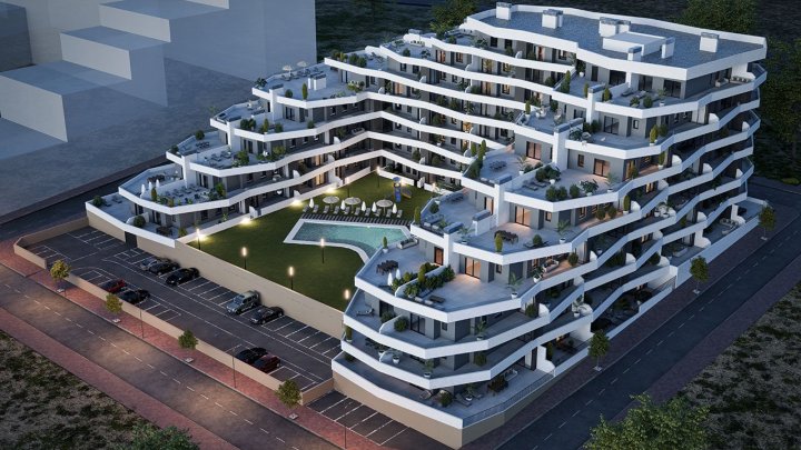 Moderne Wohnungen mit 2 Schlafzimmern, 2 Badezimmern, großer Terrasse, Kfz-Stellplatz und Gemeinschaftspool