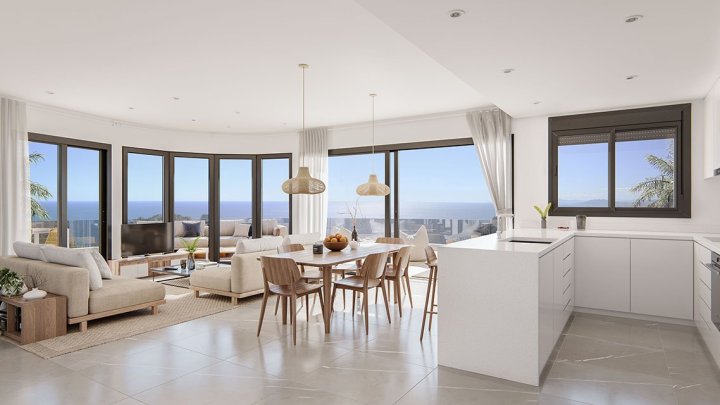 Fantastische Wohnungen mit 3 Schlafzimmern, 2 - 3 Badezimmern, Klimaanlage, Tiefgaragenstellplatz, Gemeinschaftspool und Meerblick