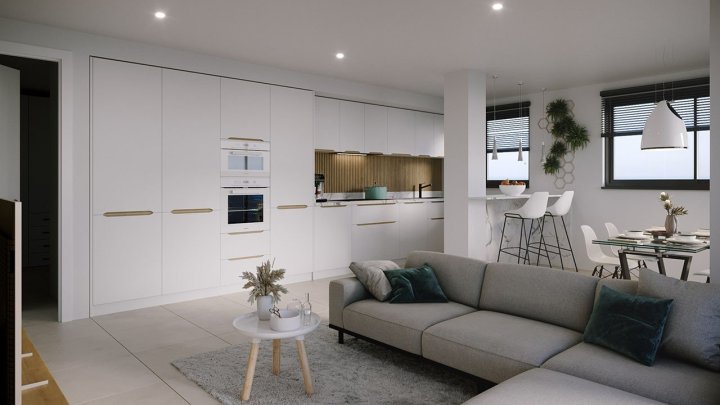 Appartements mit 2 Schlafzimmern, 2 Bädern, Vorinstallation Klimaanlage und Gemeinschaftspool nur 1 km vom Strand