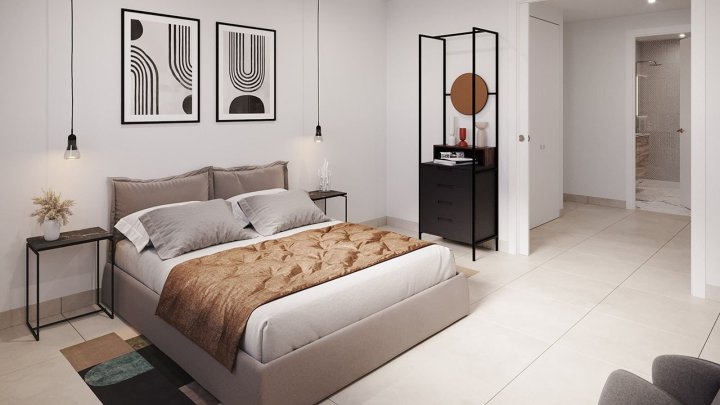 Appartements mit 2 Schlafzimmern, 2 Bädern, Vorinstallation Klimaanlage und Gemeinschaftspool nur 1 km vom Strand