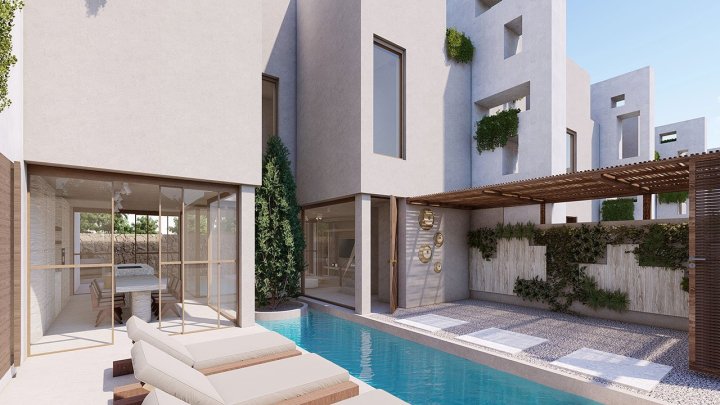 Einzigartige Reihenvillen mit 3 Schlafzimmern, 2 Bädern, Gäste-WC, Dachterrasse und Privatpool