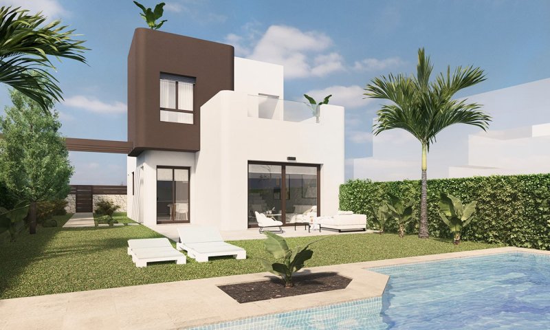 Exklusive Villen mit 3 Schlafzimmern, 3 Bädern, Dachterrasse, Kfz-Stellplatz und Privatpool in der sehr schönen Golfanlage Lo Romero Golf