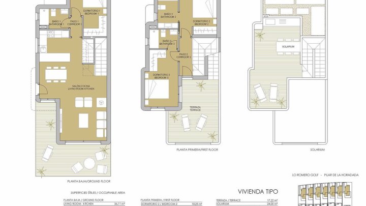 Exklusive Villen mit 3 Schlafzimmern, 3 Bädern, Dachterrasse, Kfz-Stellplatz und Privatpool in der sehr schönen Golfanlage Lo Romero Golf
