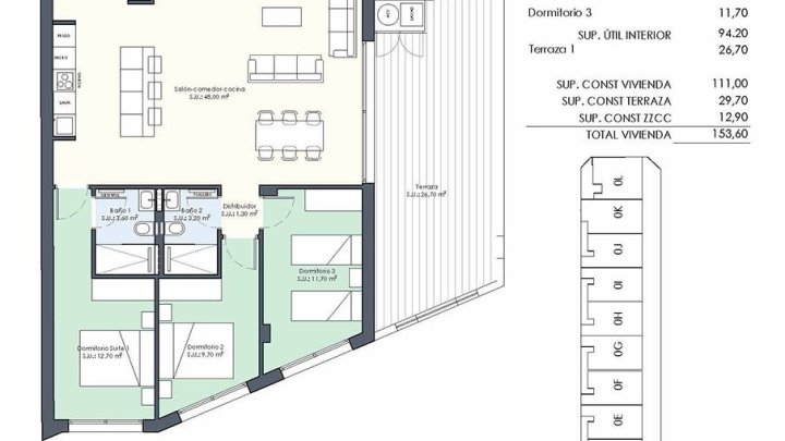 Appartements mit 3 Schlafzimmern, 2 Bädern, Einbauküchen mit Elektrogeräten und Gemeinschaftspool
