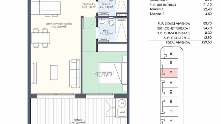 Appartements mit 3 Schlafzimmern, 2 Bädern, Einbauküchen mit Elektrogeräten und Gemeinschaftspool