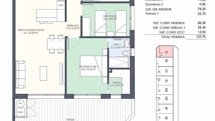Appartements mit 3 Schlafzimmern, 2 Bädern, Einbauküchen mit Elektrogeräten und Gemeinschaftspool