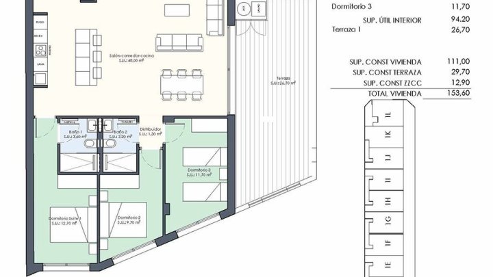 Appartements mit 3 Schlafzimmern, 2 Bädern, Einbauküchen mit Elektrogeräten und Gemeinschaftspool