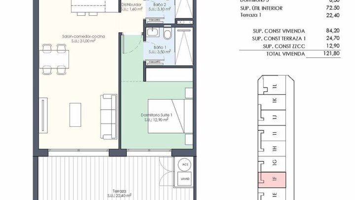 Appartements mit 3 Schlafzimmern, 2 Bädern, Einbauküchen mit Elektrogeräten und Gemeinschaftspool