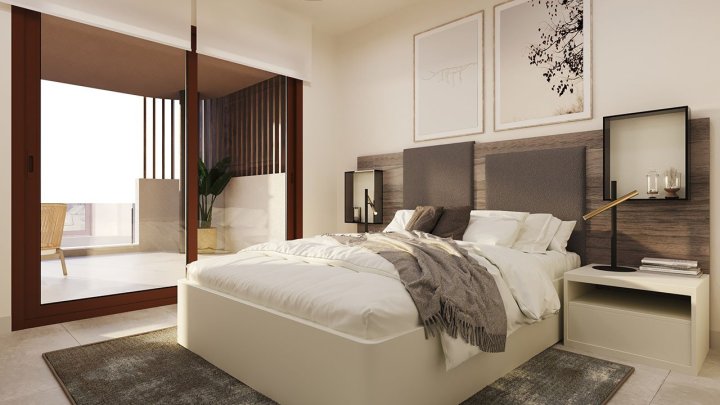 Maisonette-Wohnungen mit 3 Schlafzimmern, 2 Bädern, Gäste-WC, Dachterrasse, Fußbodenheizung, Klimaanlage und Gemeinschaftspool nur 250 m vom Meer
