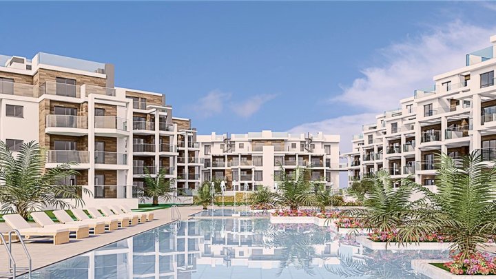 Penthouse-Wohnungen mit 3 Schlafzimmern, 2 Bädern und Meerblick in abgeschlossener Anlage mit Gemeinschaftspool direkt am Strand