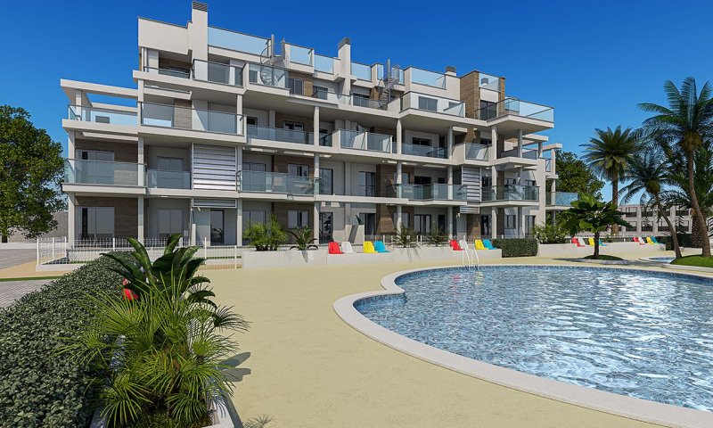 Penthouse-Wohnung mit 3 Schlafzimmern, 2 Bädern, Dachterrasse und Gemeinschaftspool nur 200 m vom Strand