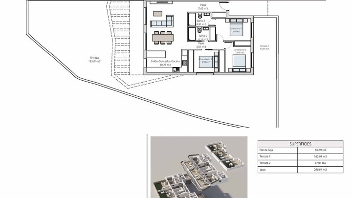 Erdgeschoss-Wohnungen mit 3 Schlafzimmern, 2 Bädern, großer Terrasse, Gemeinschaftspool und Meerblick