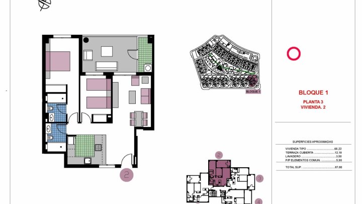 Appartements mit 2 Schlafzimmern und 2 Bädern in abgeschlossener Anlage mit Gemeinschaftspools nur 600 m vom Strand