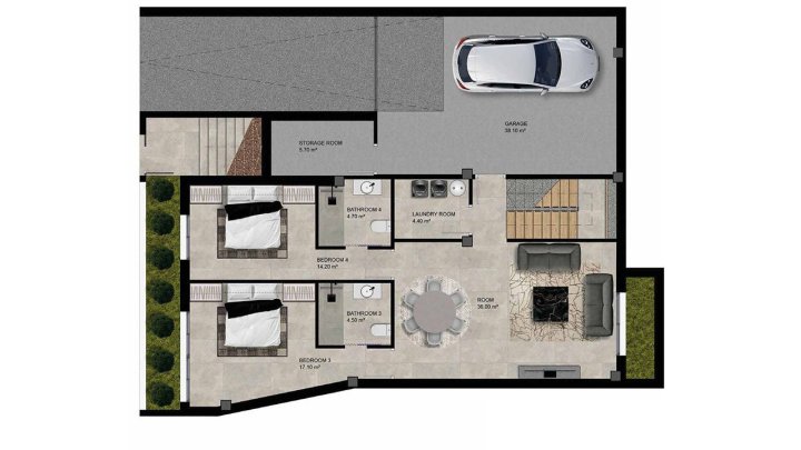 Fantastische und großzügige Villen mit 4 Schlafzimmern, 4 Bädern, Gäste-WC, Garage, Privatpool und Meerblick