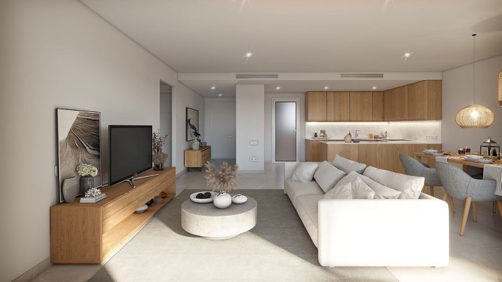 Appartements mit 2 Schlafzimmern, 2 Bädern, Klimaanlage, Gemeinschaftspool, Tiefgaragenstellplatz und Meerblick