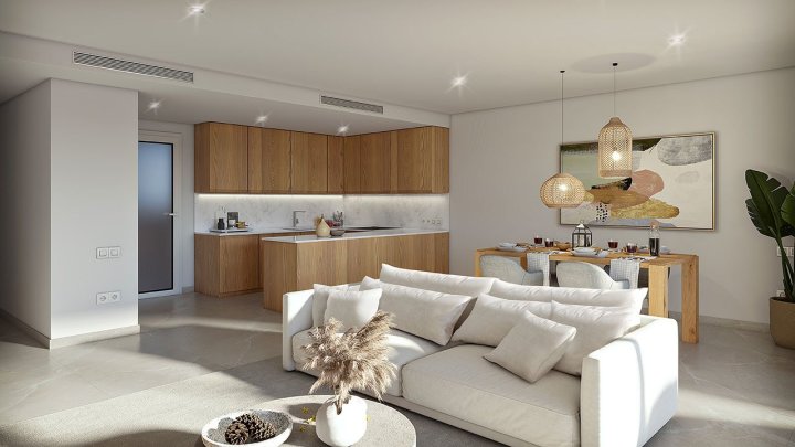 Appartements mit 2 Schlafzimmern, 2 Bädern, Klimaanlage, Gemeinschaftspool, Tiefgaragenstellplatz und Meerblick