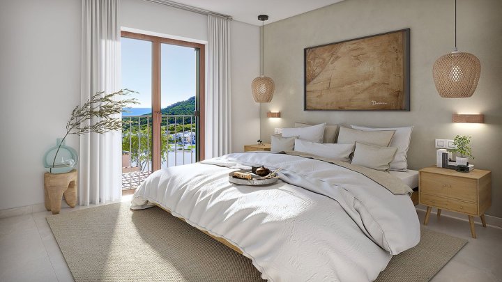Appartements mit 2 Schlafzimmern, 2 Bädern, Klimaanlage, Gemeinschaftspool, Tiefgaragenstellplatz und Meerblick