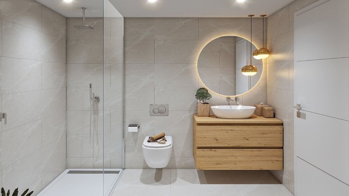 Appartements mit 2 Schlafzimmern, 2 Bädern, Klimaanlage, Gemeinschaftspool, Tiefgaragenstellplatz und Meerblick