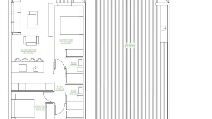 Obergeschoss-Wohnungen mit 3 Schlafzimmern, 2 Bädern, Dachterrasse und Gemeinschaftspool