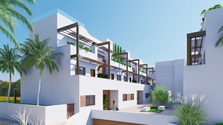 Obergeschoss-Wohnungen mit 2 Schlafzimmern, 2 Bädern, Dachterrasse, Tiefgaragenstellplatz und Gemeinschaftspool nur 200 m vom Strand
