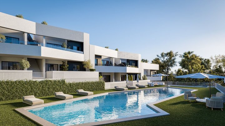 Komfortable Obergeschoss-Wohnungen mit 3 Schlafzimmern, 2 Badezimmern, privater Dachterrasse und Gemeinschaftspool