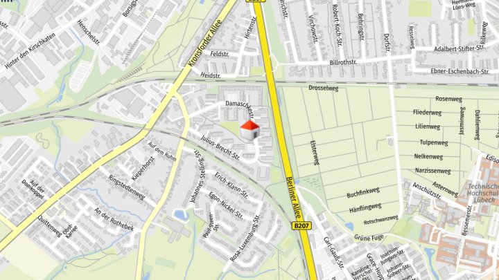 Helle 2-Zimmer + 2 halbe Zimmer-Whn. mit Balkon in Uni-Nähe in Lübeck zu vermieten! Otto Stöben GmbH