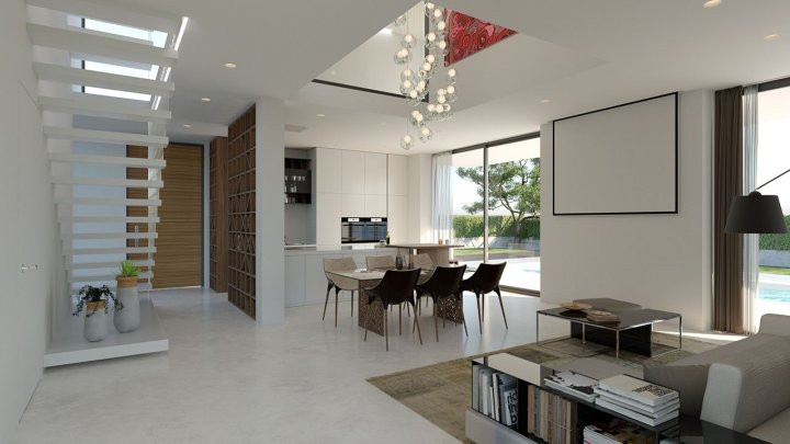 Exklusive Villen mit 3 - 4 Schlafzimmern, 3 - 4 Bädern, 1 Gäste-WC, Dachterrasse und Privatpool nur 600 m vom Strand