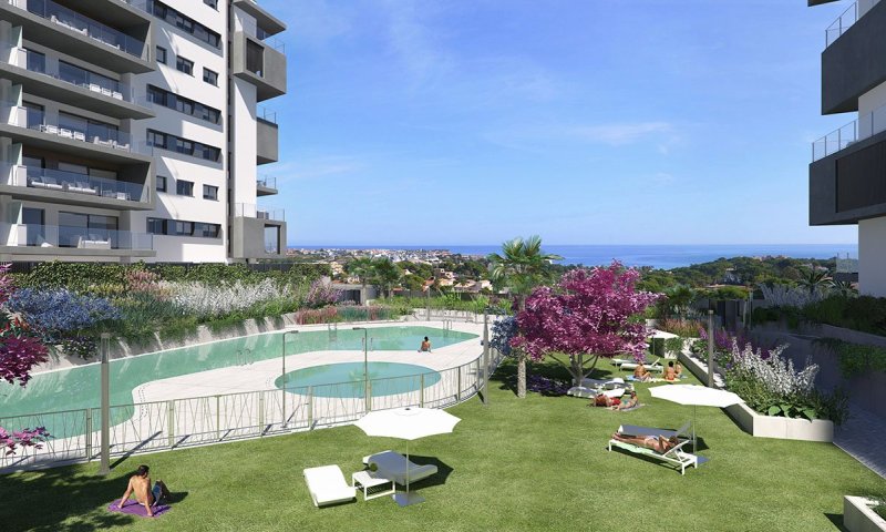 Fantastische Wohnungen mit 3 Schlafzimmern, 2 Bädern, Meerblick, Gemeinschaftspools, Sauna und vielem mehr nur 900 m vom Strand