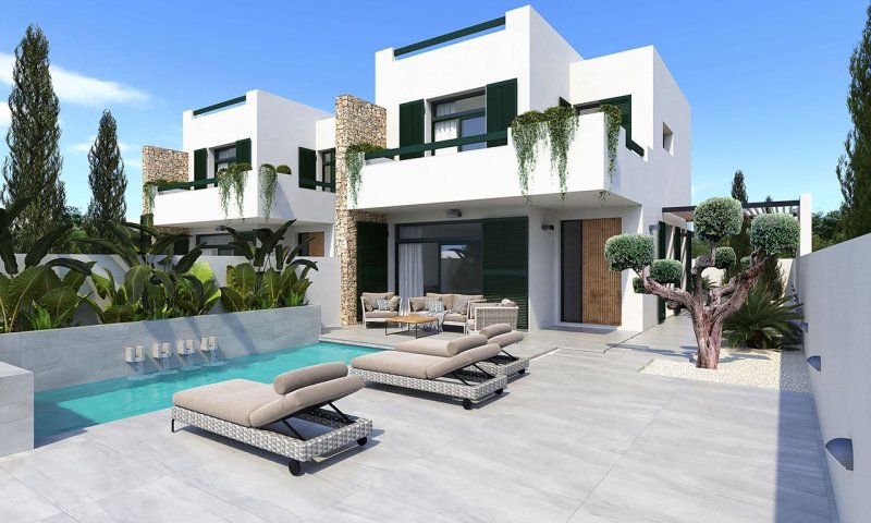 Großzügige Doppelhaushälften in modernem Design mit 3 Schlafzimmern und Privatpool
