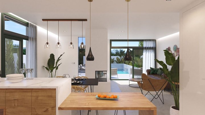 Großzügige Doppelhaushälften in modernem Design mit 3 Schlafzimmern und Privatpool