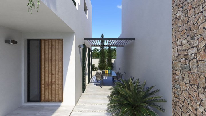 Großzügige Doppelhaushälften in modernem Design mit 3 Schlafzimmern und Privatpool