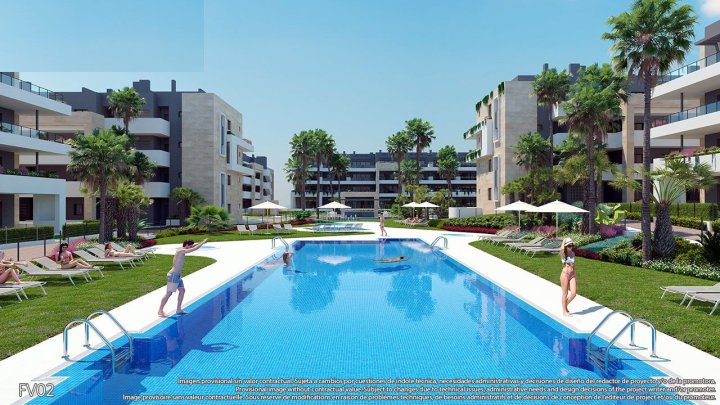 Appartements mit 3 Schlafzimmern in wunderschöner Anlage mit Gemeinschaftspools und Whirlpools nur 800 m vom Strand