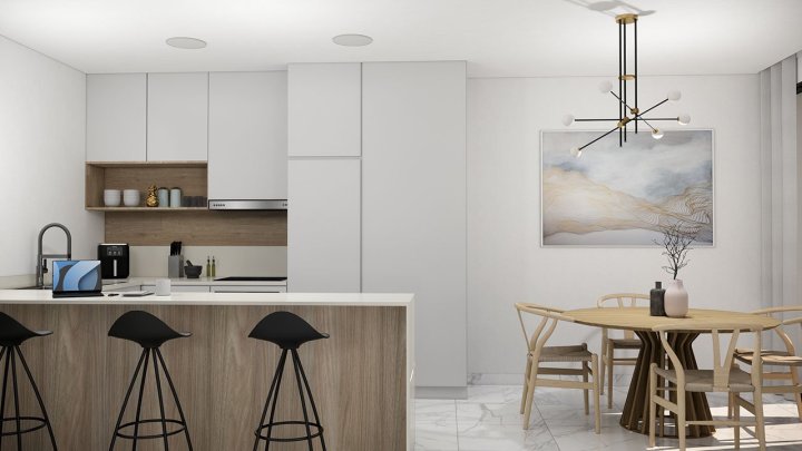 Reihenhäuser mit 3 Schlafzimmern, 2 Bädern, 1 Gäste-WC, Vorinstallation Klimaanlage, Fußbodenheizung in Bädern und optionalem Privatpool